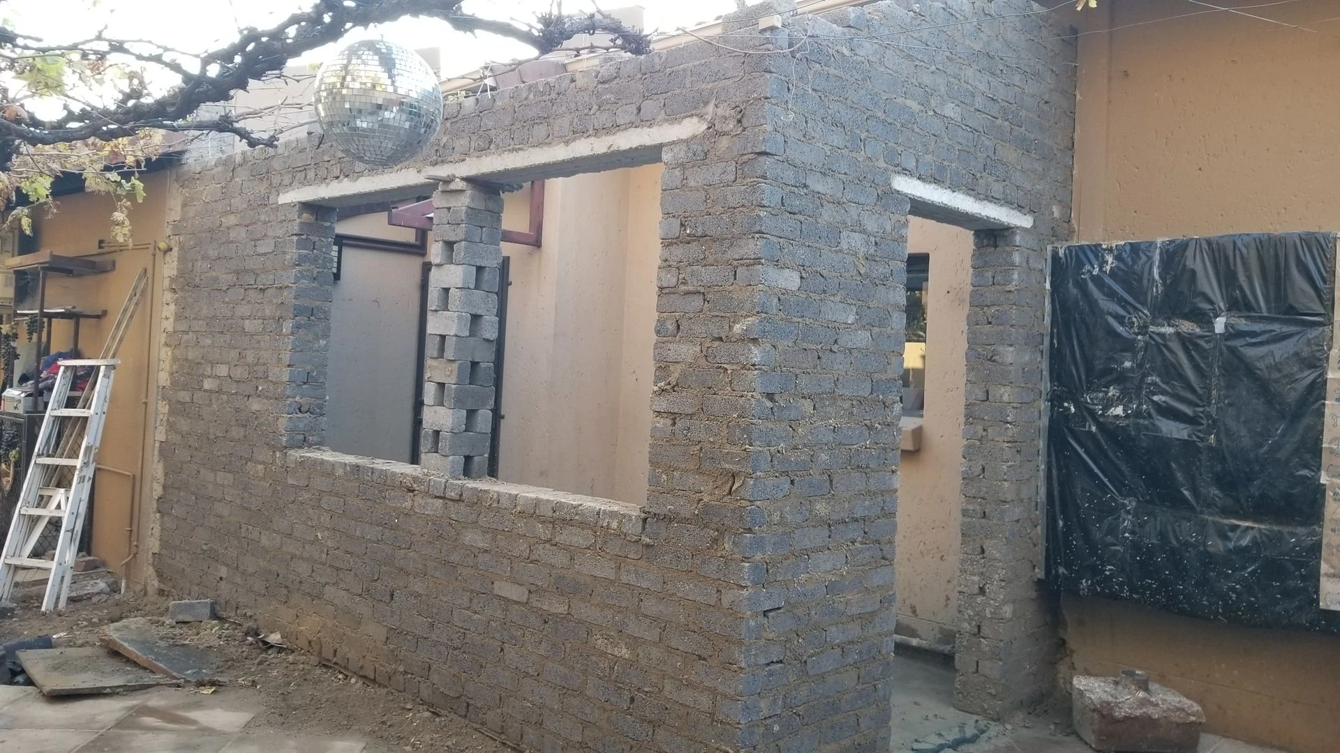 Construction and renovation work showing home improvement project in progress